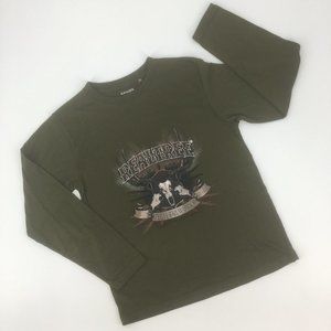 Realtree White Tail Warrior LS Olive Shirt Boys L 12/14